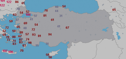 Overzicht van windsnelheden op dit moment Overzicht van windsnelheden op dit moment